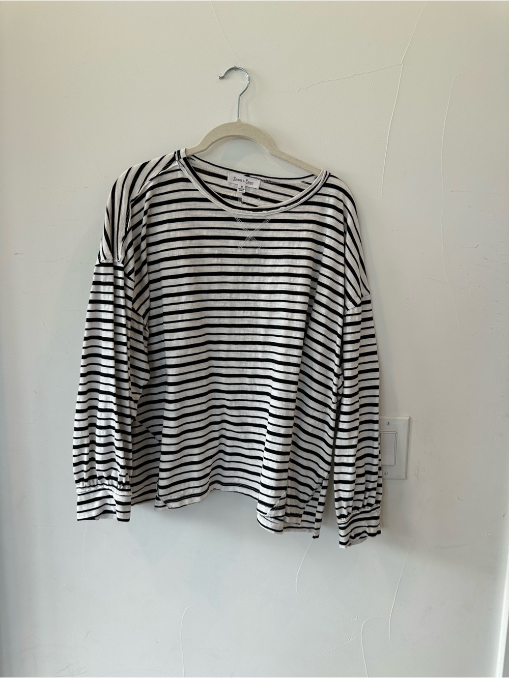 Black & White Striped Long Sleeve Tee